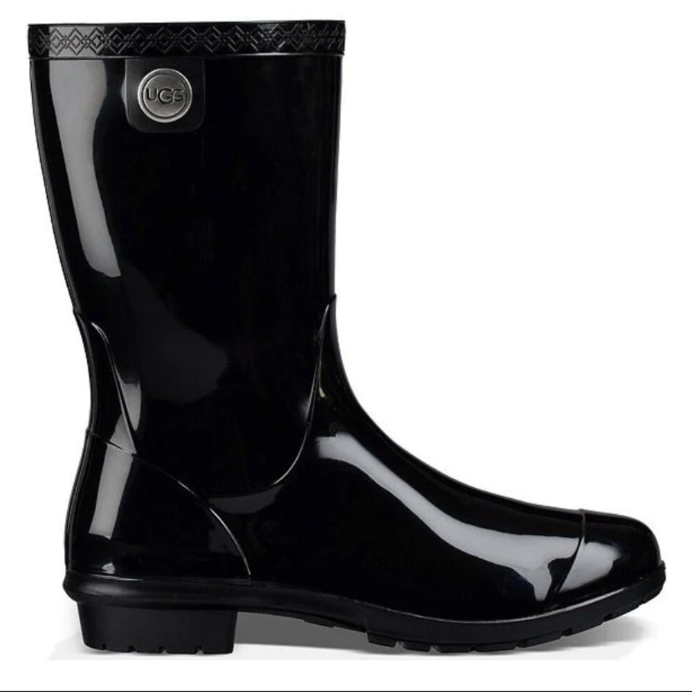NWOT - UGG® Sienna Rubber Shearling Lined Glossed Waterproof Rain Boots